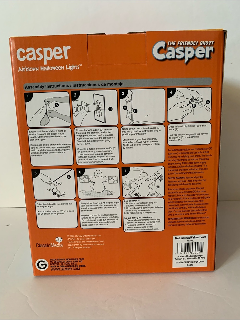 NIB. Casper The Friendly Ghost 4.5ft Airblown Inflatable - Picture 4 of 5